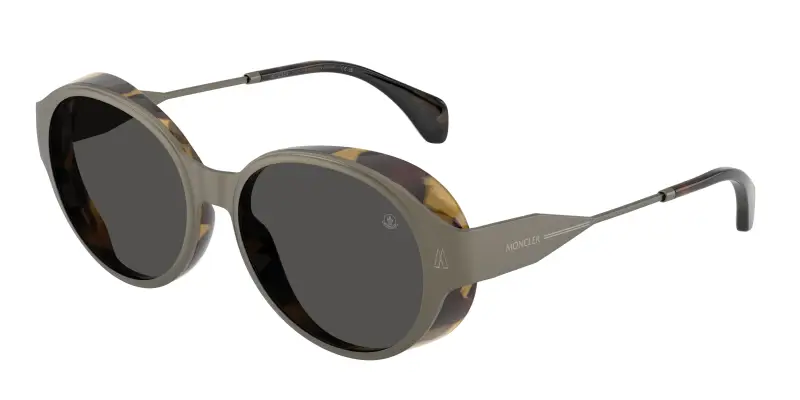 Unisex Moncler ME4005T AUROS 100287 Occhiali da sole Titanio Grigio Grigio Rotonda Normale