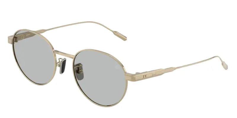 Unisex Moncler ME4006TD SUBTILA 100787 Occhiali da sole Titanio Oro Grigio Rotonda Normale