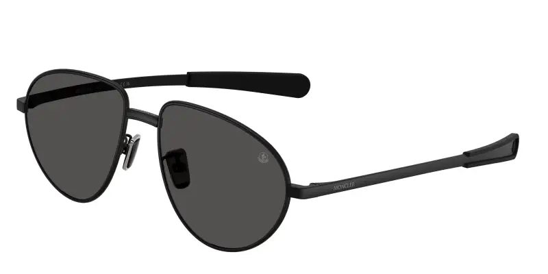 Unisex Moncler ME4009 VIZLA 100187 Occhiali da sole Metallo Nero Grigio Pilot Normale