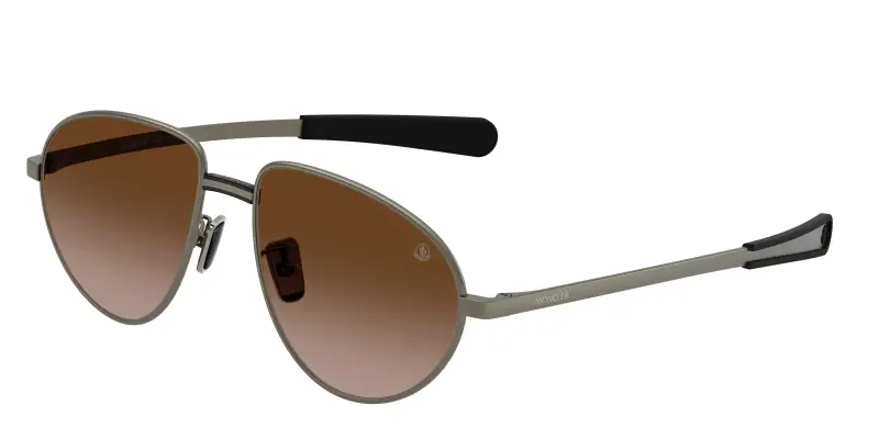 Unisex Moncler ME4009 VIZLA 100213 Occhiali da sole Metallo Grigio Marrone Pilot Normale Sfumato