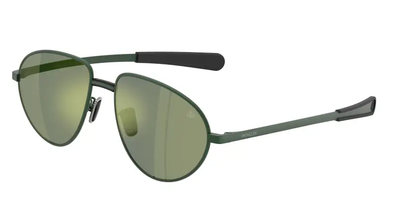 Unisex Moncler ME4009 VIZLA 10186R Occhiali da sole Metallo Verde Verde Pilot Normale