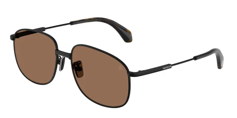 Unisex Moncler ME4013 FENNIX 100173 Occhiali da sole Acciaio Nero Marrone Pilot Normale