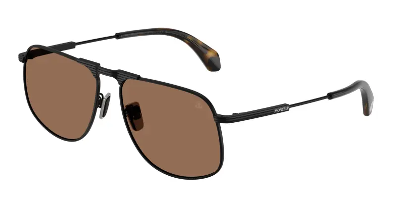 Unisex Moncler ME4014 VITESSA 100173 Occhiali da sole Acciaio Nero Marrone Pilot Normale