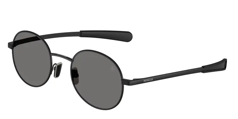 Unisex Moncler ME4016 CENTRO 100181 Occhiali da sole Metallo Nero Grigio Rotonda Polarizzata