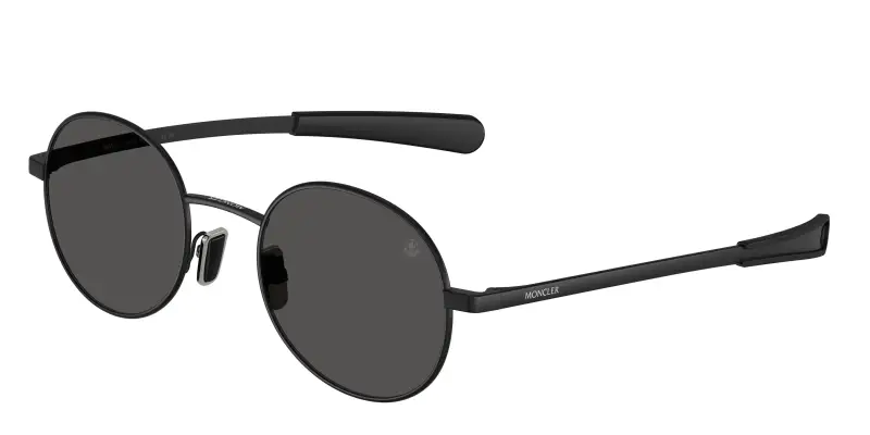 Unisex Moncler ME4016 CENTRO 100187 Occhiali da sole Metallo Nero Grigio Rotonda Normale