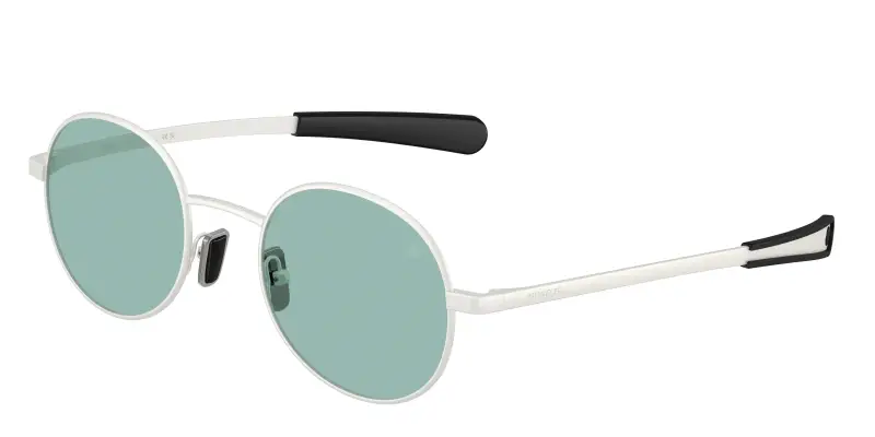 Unisex Moncler ME4016 CENTRO 100482 Occhiali da sole Metallo Argento Verde Rotonda Normale