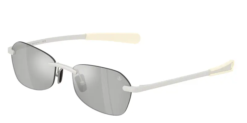 Unisex Moncler ME4017 ORRIS 10047I Occhiali da sole Metallo Argento Grigio Geometrica Specchiate