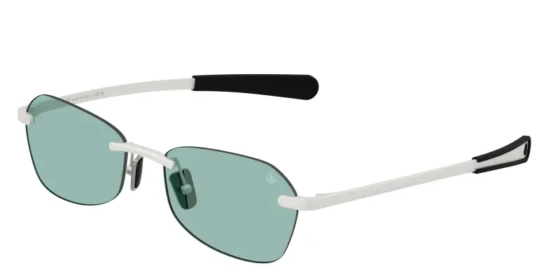 Unisex Moncler ME4017 ORRIS 100482 Occhiali da sole Metallo Argento Verde Geometrica Normale