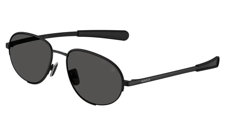 Unisex Moncler ME4018 CIRCUIT 100187 Occhiali da sole Metallo Nero Grigio Rotonda Normale