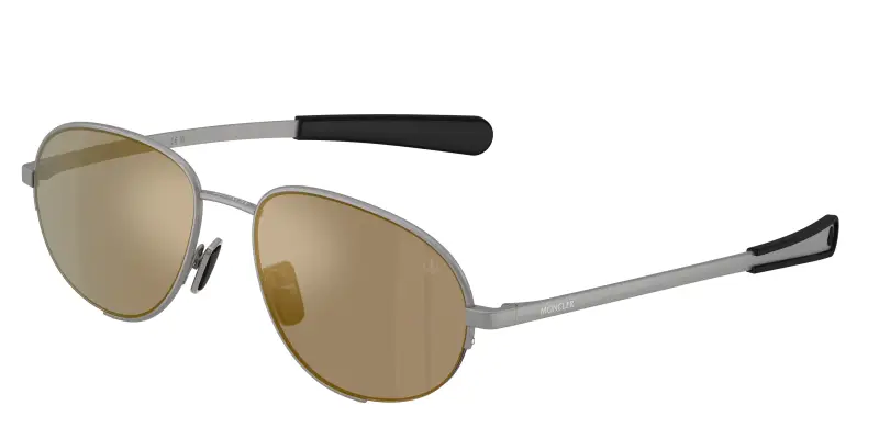 Unisex Moncler ME4018 CIRCUIT 10164T Occhiali da sole Metallo Grigio Marrone Rotonda Normale Specchiato