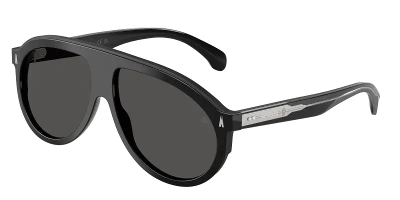 Unisex Moncler ME6001 FHAITE 300187 Occhiali da sole Acetato Nero Grigio Pilot Normale