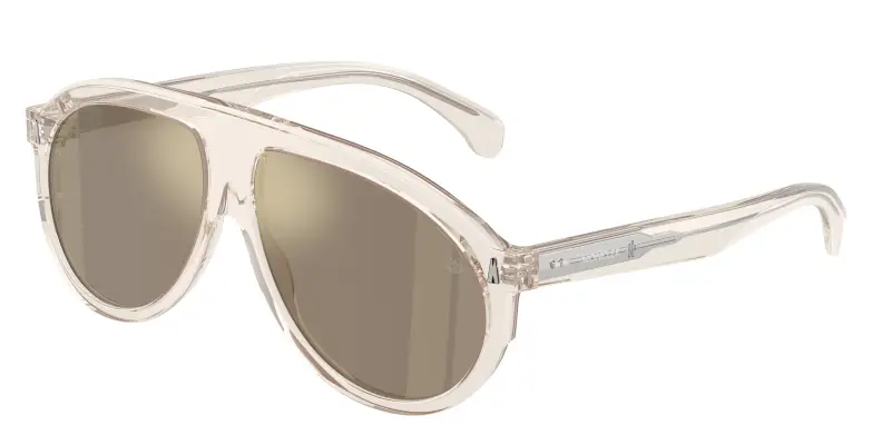 Unisex Moncler ME6001 FHAITE 30035A Occhiali da sole Acetato Bianco Marrone Pilot Specchiate