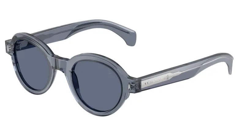 Unisex Moncler ME6003 RONDOSA 300772 Occhiali da sole Acetato Blu Blu Rotonda Normale