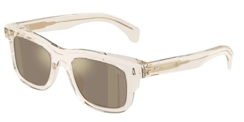 Unisex Moncler ME6004 CLARO 30035A Occhiali da sole Acetato Bianco Marrone Squadrata Specchiate