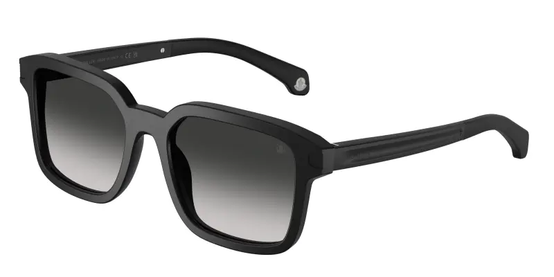 Unisex Moncler ME6006 QUADERNA 30103C Occhiali da sole Acetato Nero Grigio Squadrata Normale Sfumato