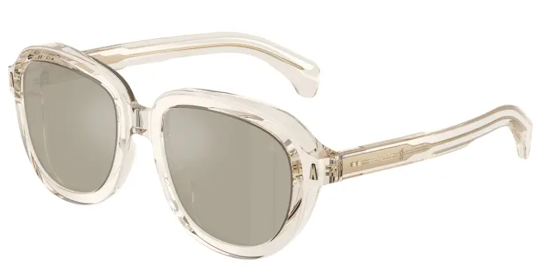 Unisex Moncler ME6007U CIRSEE 30035A Occhiali da sole Acetato Trasparente Marrone Pilot Normale Specchiato