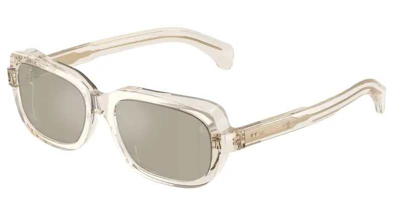 Unisex Moncler ME6008 SUNTRAP 30035A Occhiali da sole Acetato Trasparente Marrone Pillow Normale Specchiato