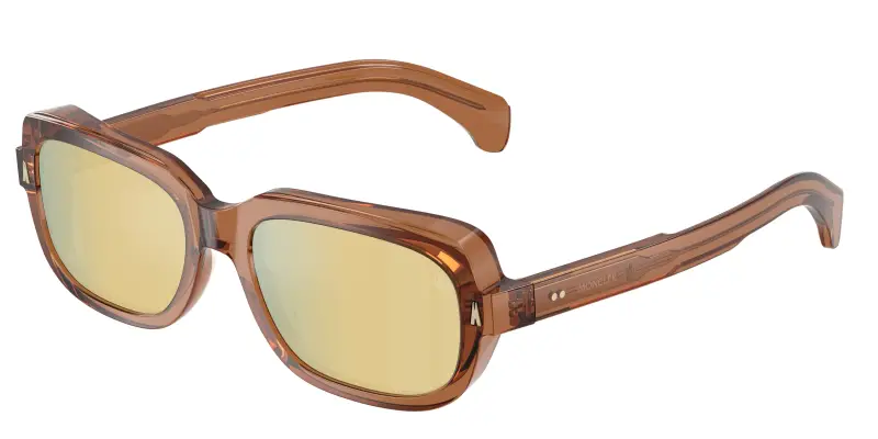 Unisex Moncler ME6008 SUNTRAP 3017F9 Occhiali da sole Acetato Arancione Marrone Pillow Specchiate
