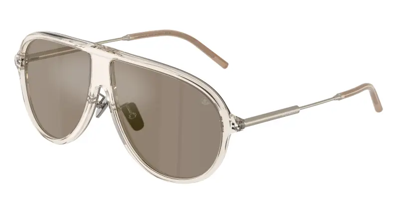 Unisex Moncler ME6009 GLYDE 30035A Occhiali da sole Acetato Trasparente Marrone Pilot Normale Specchiato