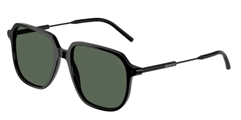 Unisex Moncler ME6010 CYLIN 300171 Occhiali da sole Acetato Nero Verde Pilot Normale
