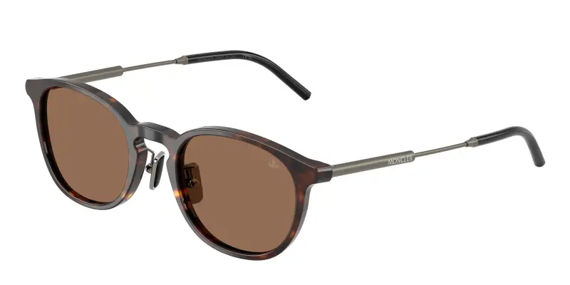 Unisex Moncler ME6011D BARBB 300273 Occhiali da sole Acetato Tartaruga Marrone Rotonda Normale