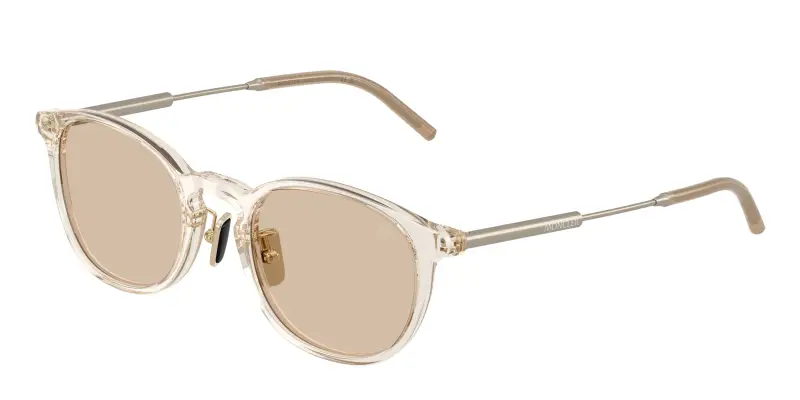 Unisex Moncler ME6011D BARBB 300393 Occhiali da sole Acetato Trasparente Marrone Rotonda Normale