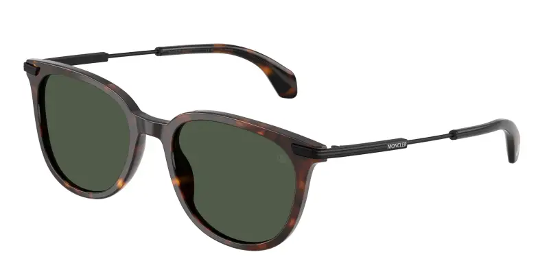 Unisex Moncler ME6013 KORRA 30029A Occhiali da sole Acetato Tartaruga Verde Rotonda Polarizzata