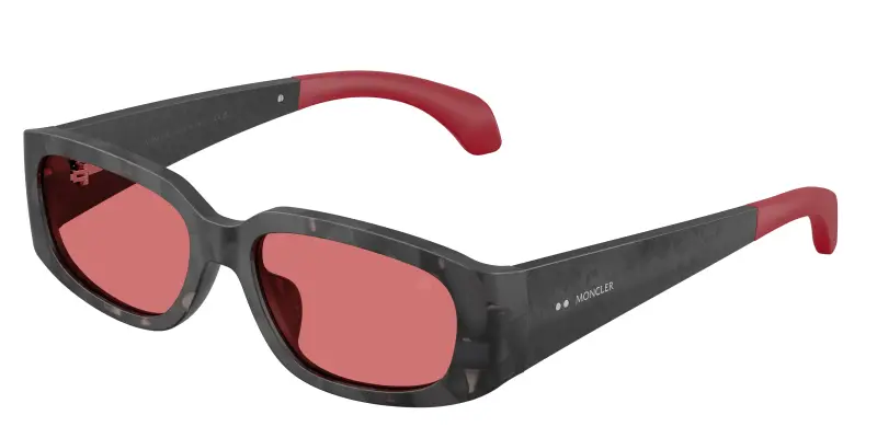 Unisex Moncler ME6014U LUMIN 303275 Occhiali da sole Acetato Nero Rosa Squadrata Normale