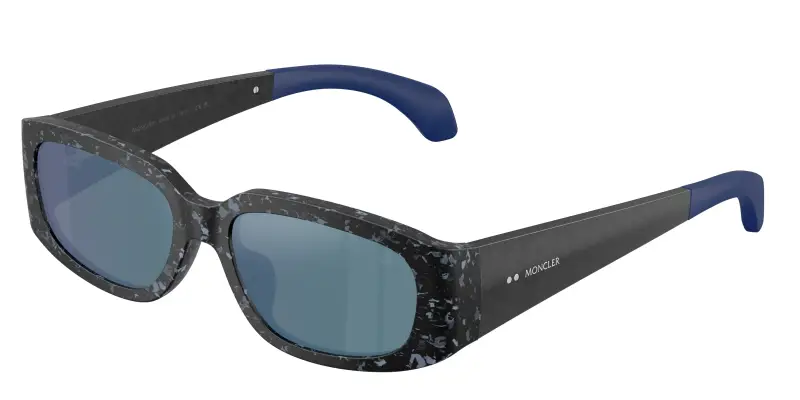 Unisex Moncler ME6014U LUMIN 303325 Occhiali da sole Acetato Blu Blu Squadrata Normale