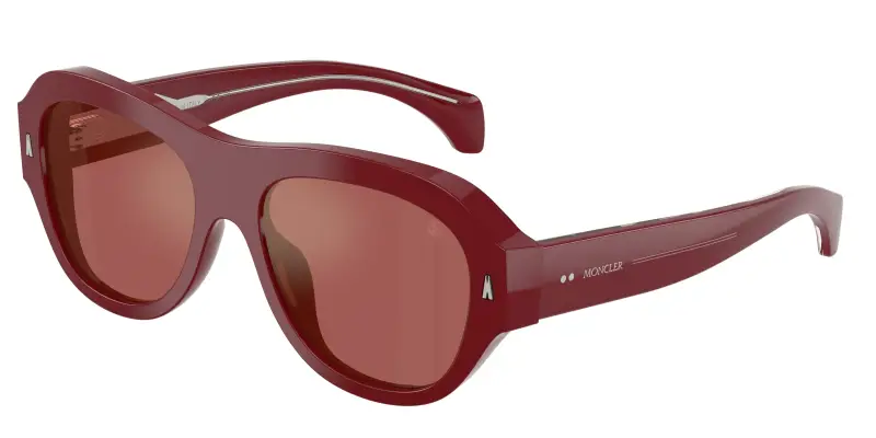 Unisex Moncler ME6015U ELEVANE 302654 Occhiali da sole Acetato Rosa Viola Geometrica Normale Specchiato