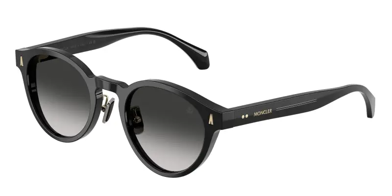 Unisex Moncler ME6017D EMBER 30013C Occhiali da sole Acetato Nero Nero Rotonda Normale Sfumato