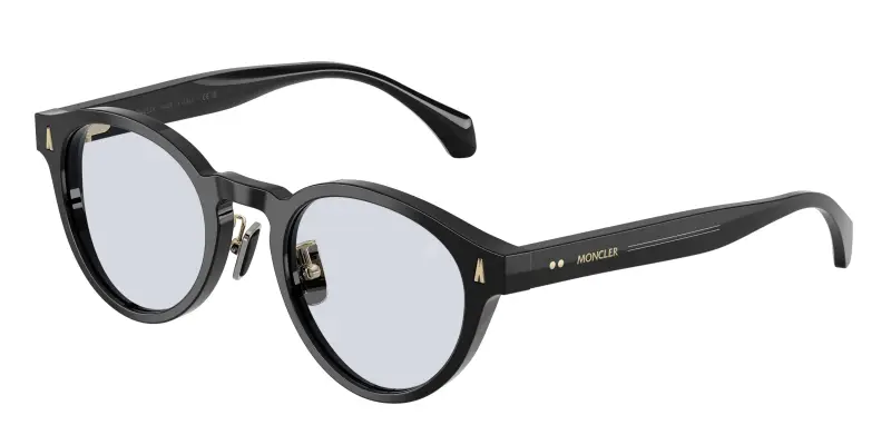 Unisex Moncler ME6017D EMBER 300172 Occhiali da sole Acetato Nero Azzurro Rotonda Normale
