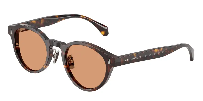 Unisex Moncler ME6017D EMBER 3002/7 Occhiali da sole Acetato Tartaruga Marrone Rotonda Normale
