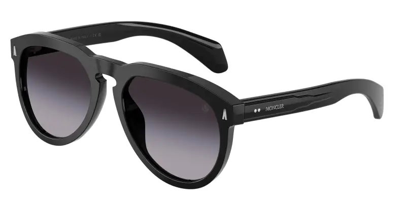 Unisex Moncler ME6020U ISOPLETH 30018G Occhiali da sole Acetato Nero Grigio Pilot Normale Sfumato