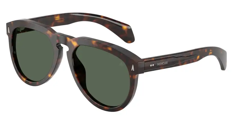 Unisex Moncler ME6020U ISOPLETH 300271 Occhiali da sole Acetato Tartaruga Verde Pilot Normale