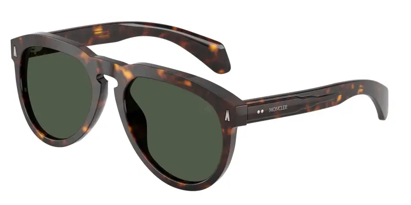 Unisex Moncler ME6020U ISOPLETH 30029A Occhiali da sole Acetato Tartaruga Verde Pilot Polarizzata