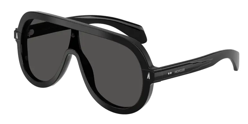 Unisex Moncler ME6021U SUNSETTE 300187 Occhiali da sole Acetato Nero Grigio Pilot Normale