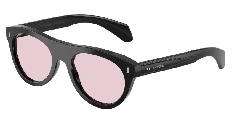 Unisex Moncler ME6022U SPLASH 3001P5 Occhiali da sole Acetato Nero Rosa Rotonda Fotocromatiche