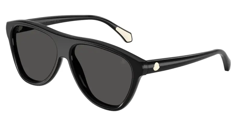 Unisex Moncler ME6025U INCLINE 300187 Occhiali da sole Acetato Nero Grigio Pilot Normale