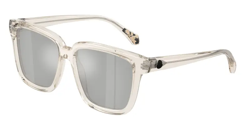Unisex Moncler ME6026 CLASICO 30037I Occhiali da sole Acetato Bianco Argento Pillow Normale