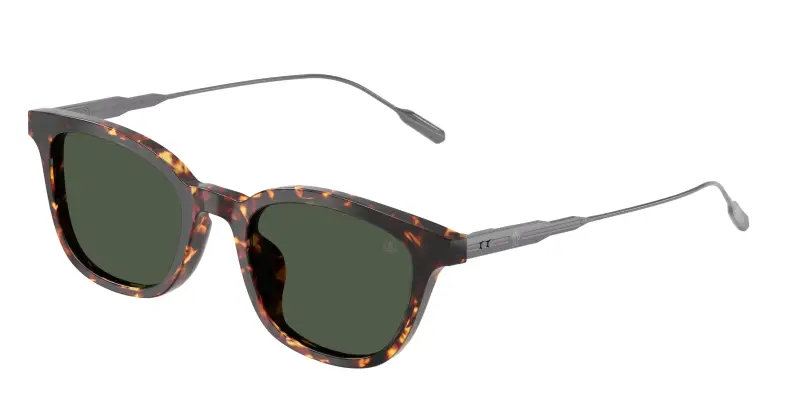 Unisex Moncler ME6027D LENTIS 30389A Occhiali da sole Acetato Marrone Verde Pantos Polarizzata