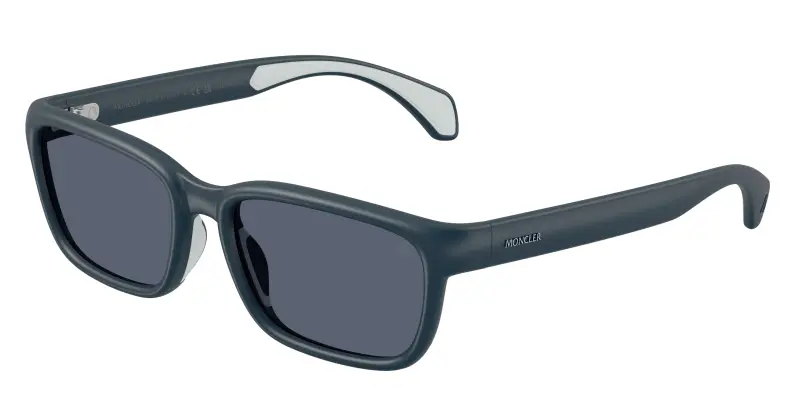 Unisex Moncler ME8002 SLICKA 50082V Occhiali da sole Iniettato Blu Blu Pillow Polarizzata