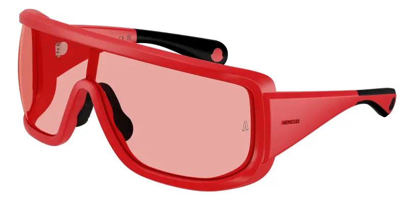 Unisex Moncler ME8003 SNOWSEEKER 501784 Occhiali da sole Iniettato Rosso Rosso Squadrata Normale