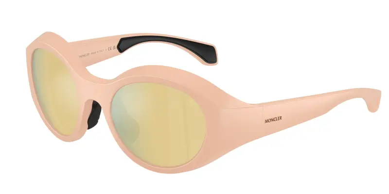 Unisex Moncler ME8005 FUTURO 50195A Occhiali da sole Iniettato Rosa Marrone Rotonda Specchiate