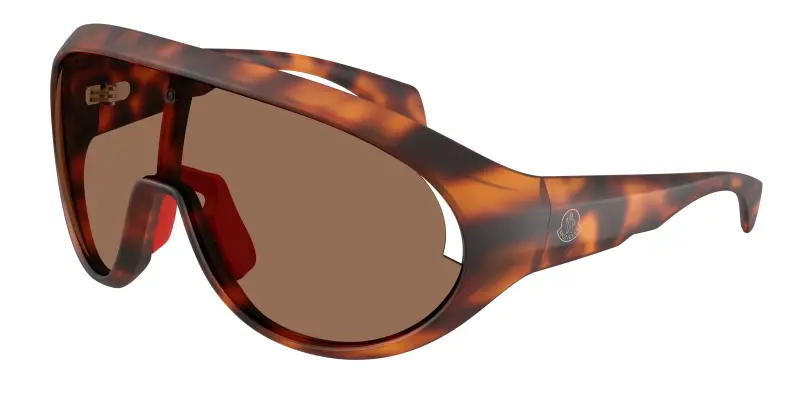 Unisex Moncler ME8010 CONTRAST 502673 Occhiali da sole Iniettato Tartaruga Marrone Rotonda Normale