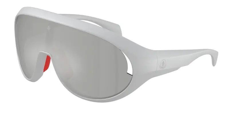 Unisex Moncler ME8010 CONTRAST 50278V Occhiali da sole Iniettato Argento Argento Rotonda Normale