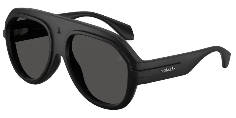 Unisex Moncler ME8012U FYNDER 500687 Occhiali da sole Iniettato Nero Grigio Pilot Normale