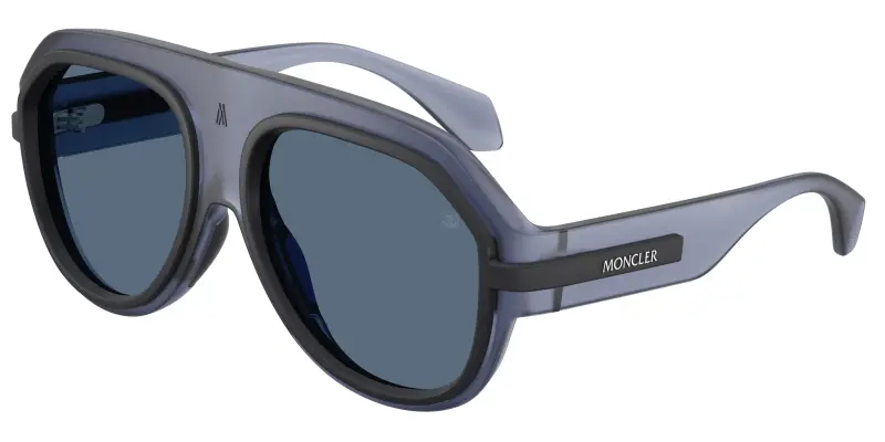 Unisex Moncler ME8012U FYNDER 502480 Occhiali da sole Iniettato Blu Azzurro Pilot Normale