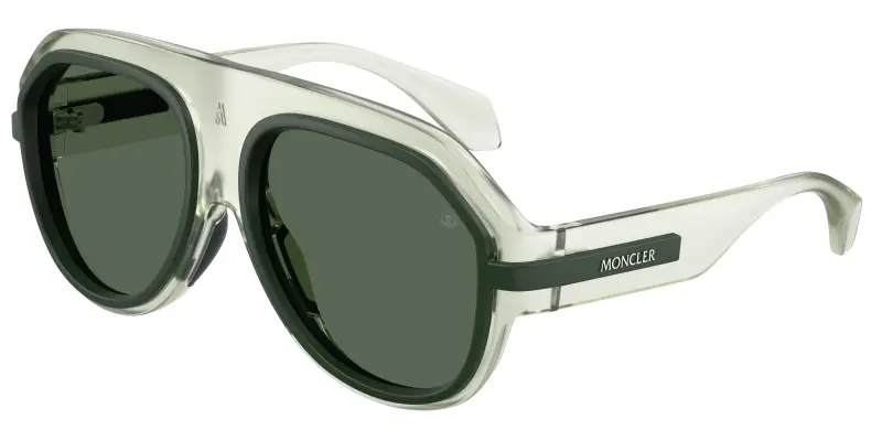 Unisex Moncler ME8012U FYNDER 502571 Occhiali da sole Iniettato Verde Verde Pilot Normale