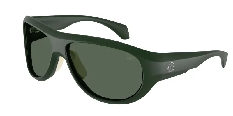 Unisex Moncler ME8013 BLEACHER 502971 Occhiali da sole Iniettato Verde Verde Rotonda Normale